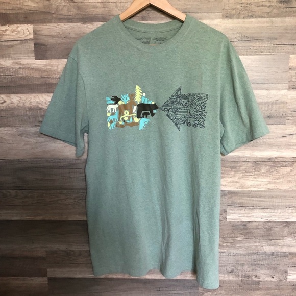 Patagonia Sage Green Responsibil-tee Graphic T-Shirt Medium - Picture 2 of 6